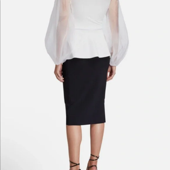 NWT Chiara Boni White & Black Peplum Dress 8